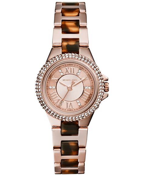 michael kors watch petite camille rose gold|Michael Kors Women's Petite Camille Blush Acetate and Rose .